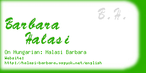 barbara halasi business card